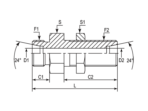 A drawing of DBU hydraulic adaptor.