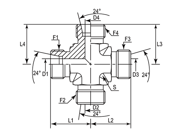 A drawing of DC hydraulic adaptor.