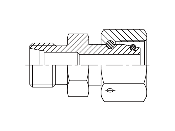 A drawing of DED hydraulic adaptor.