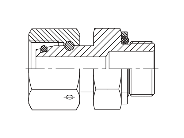 A drawing of DEGE-GQ hydraulic adaptor.