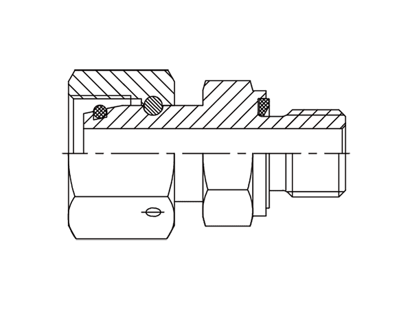 A drawing of DEGE-M hydraulic adaptor.