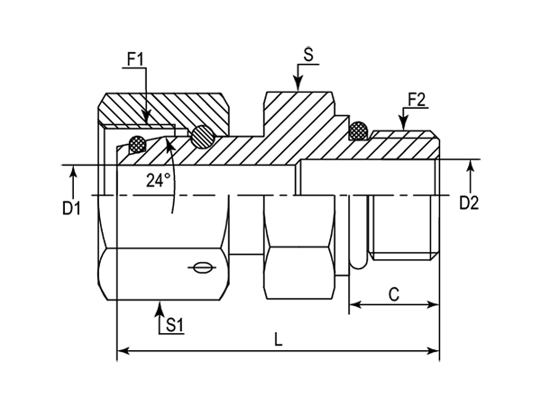 A drawing of DEGE-U hydraulic adaptor.