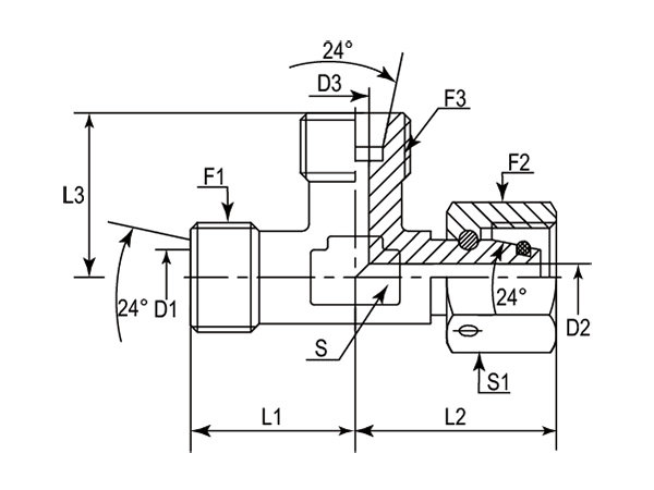 A drawing of DEL hydraulic adaptor.