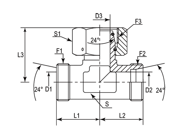A drawing of DET hydraulic adaptor.