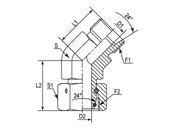 A drawing of DEV hydraulic adaptor.