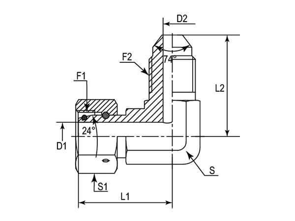 A drawing of DEWGE hydraulic adaptor.