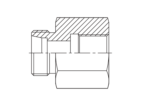 A drawing of DFC-M hydraulic adaptor.