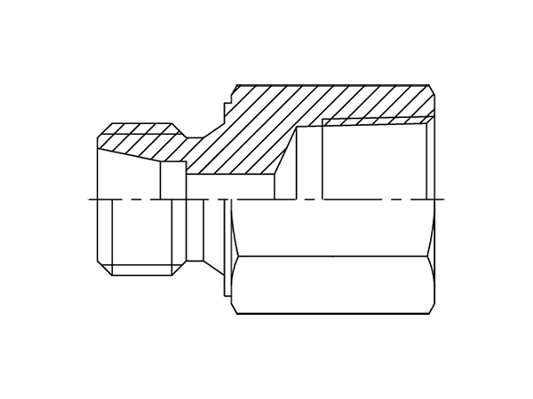 A drawing of DFC-N hydraulic adaptor.