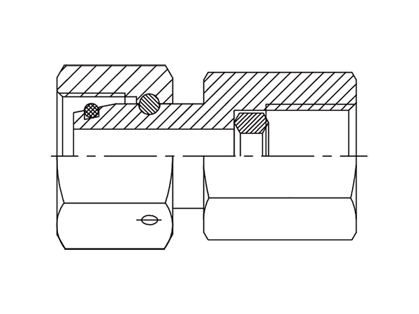 A drawing of DGE hydraulic adaptor.