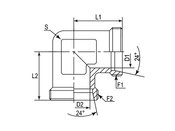 A drawing of DL hydraulic adaptor.