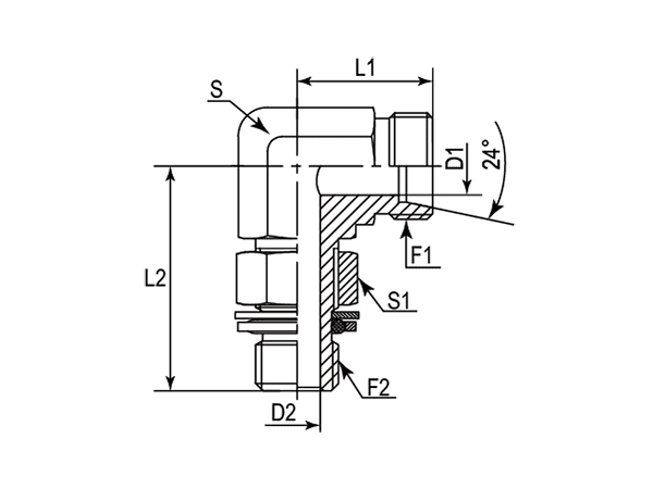 A drawing of DL-GQ hydraulic adaptor.