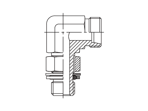 A drawing of DL-GQ hydraulic adaptor.