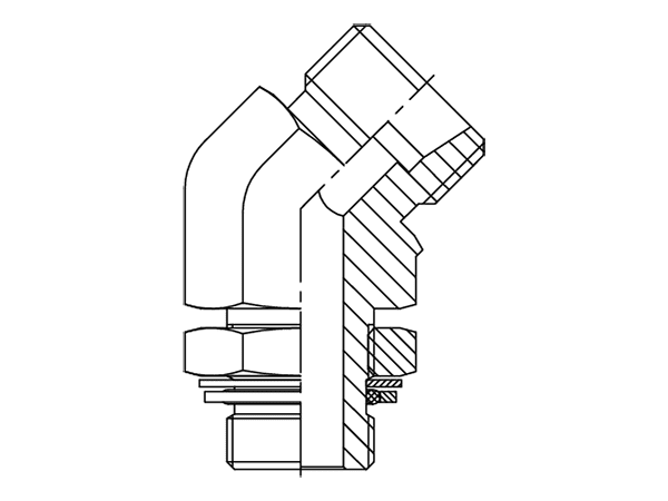 A drawing of DL4-GQ hydraulic adaptor.