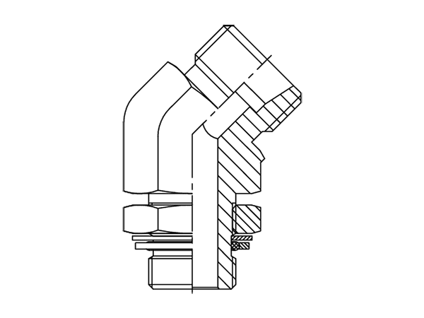 A drawing of DL4-MQ hydraulic adaptor.