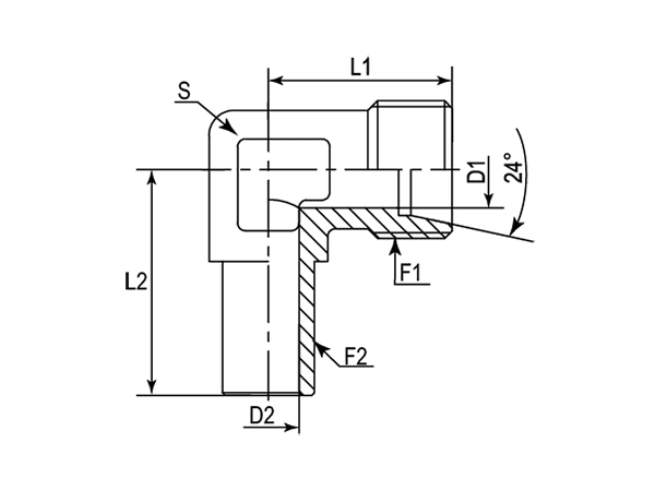 A drawing of DLA hydraulic adaptor.