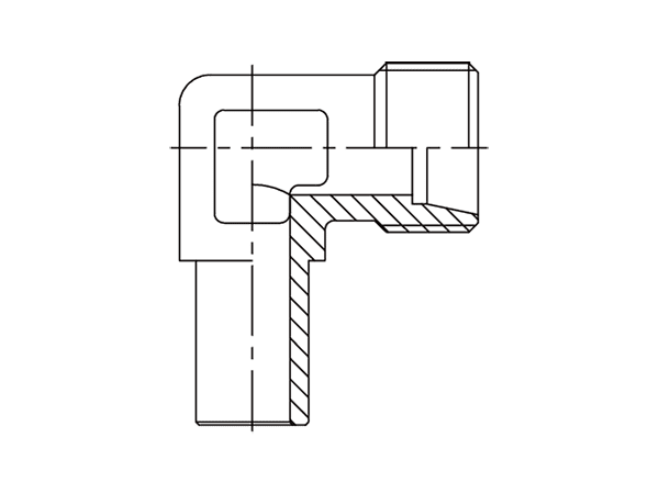 A drawing of DLA hydraulic adaptor.