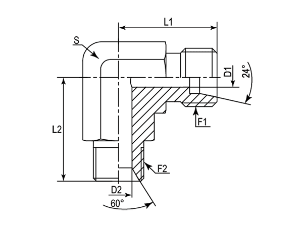 A drawing of DLM-G hydraulic adaptor.