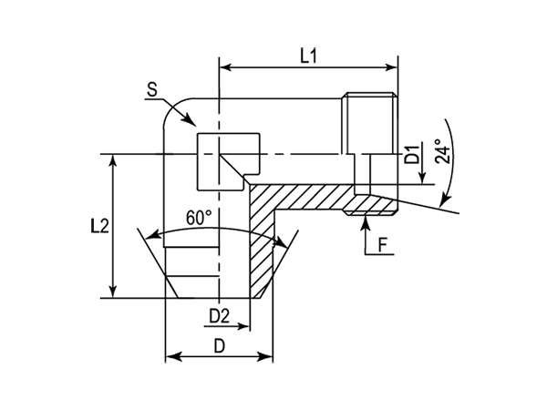 A drawing of DLS hydraulic adaptor.