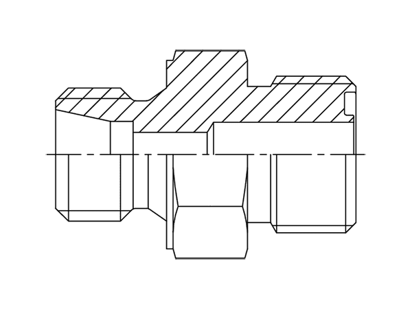 A drawing of DMC-FS hydraulic adaptor.