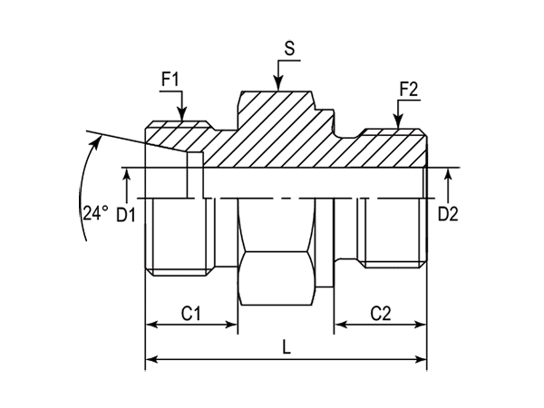A drawing of DMC-G hydraulic adaptor.