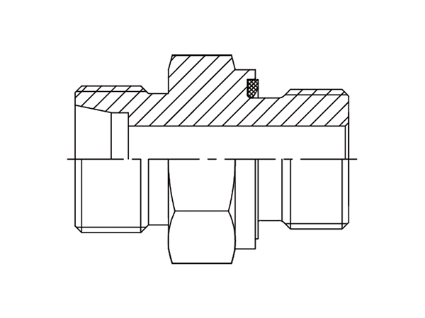 A drawing of DMC-GED hydraulic adaptor.