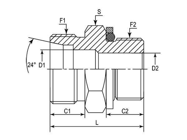 A drawing of DMC-GQ hydraulic adaptor.