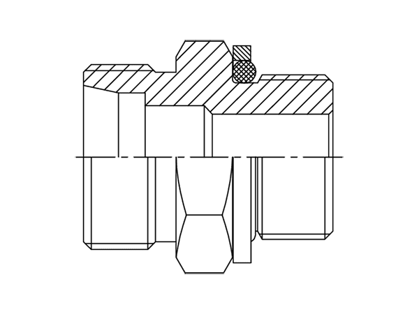 A drawing of DMC-GQ hydraulic adaptor.