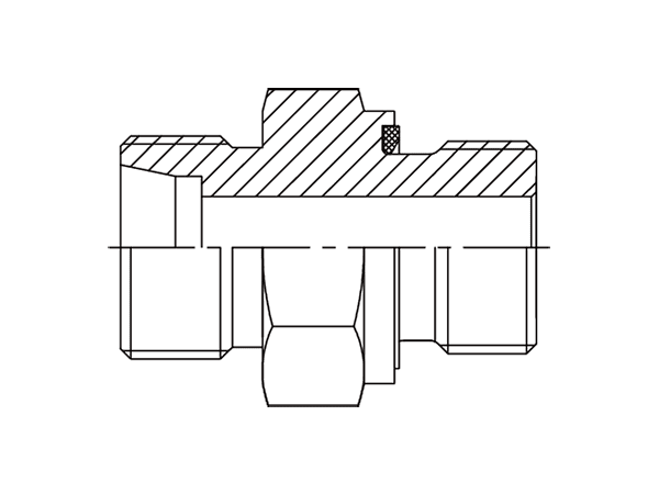 A drawing of DMC-MED hydraulic adaptor.