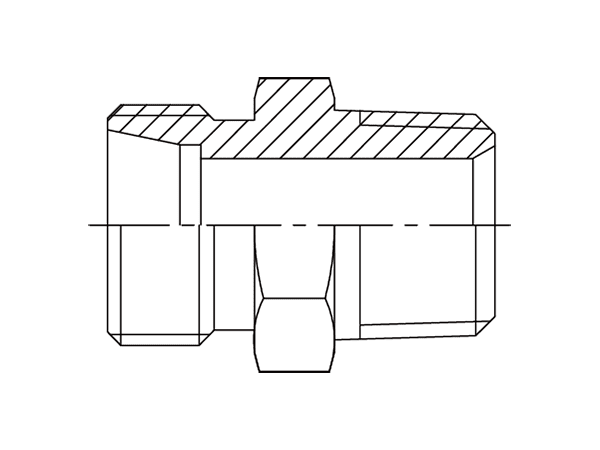 A drawing of DMC-N hydraulic adaptor.