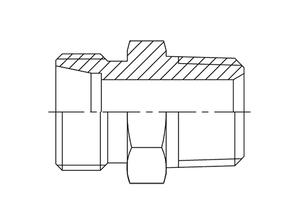 A drawing of DMC-R hydraulic adaptor.