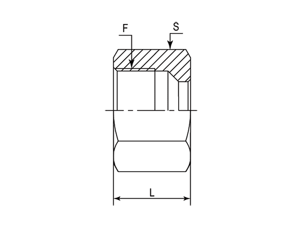 A drawing of DN hydraulic adaptor.