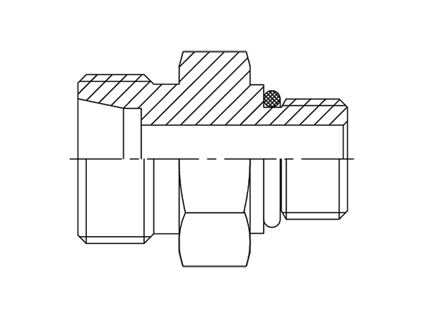 A drawing of DOM-M hydraulic adaptor.