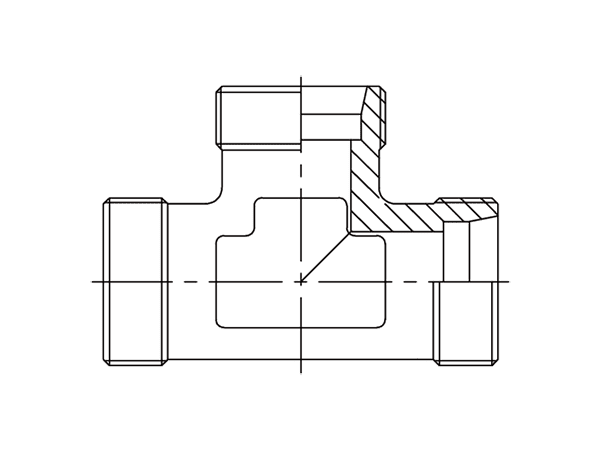 A drawing of DT hydraulic adaptor.