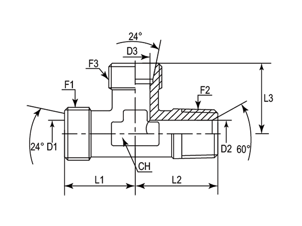 A drawing of DTLM hydraulic adaptor.