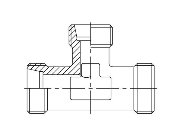 A drawing of DTR hydraulic adaptor.