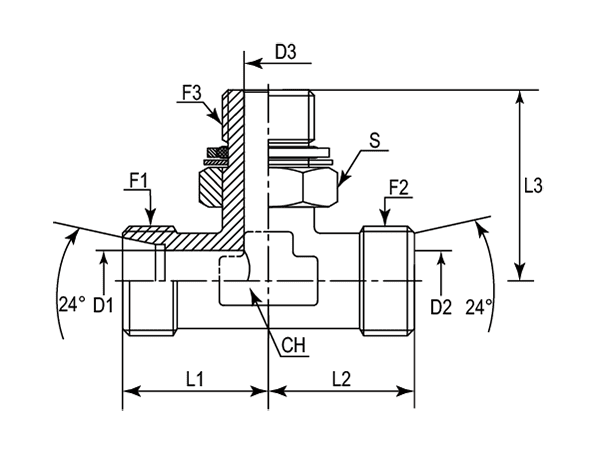A drawing of DTT-MQ hydraulic adaptor.