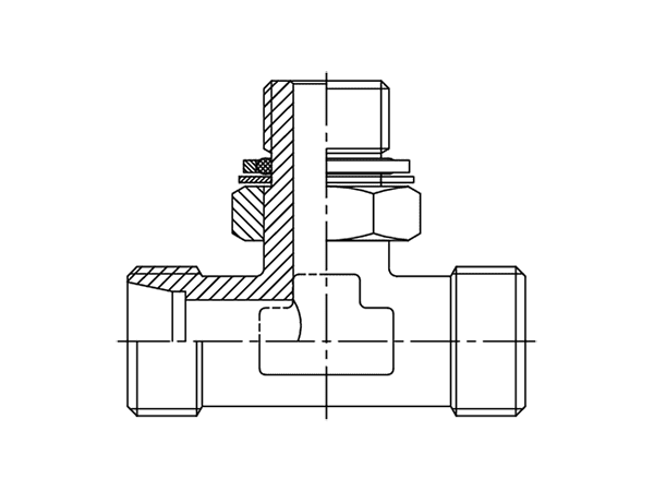 A drawing of DTT-MQ hydraulic adaptor.