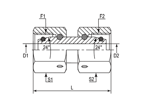 A drawing of DUE hydraulic adaptor.