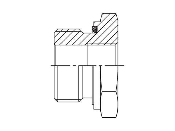 A drawing of MFAD-ED hydraulic adaptor.