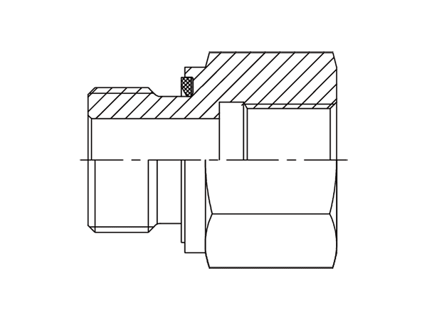 A drawing of MFAE-ED hydraulic adaptor.