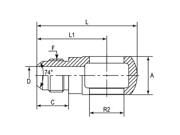 A drawing of MJ-BJBP hydraulic adaptor.