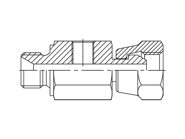 A drawing of TP-DABPM1081-BPF hydraulic adaptor.
