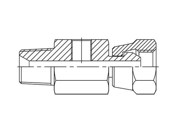A drawing of TP-DANPM1091-BPF hydraulic adaptor.