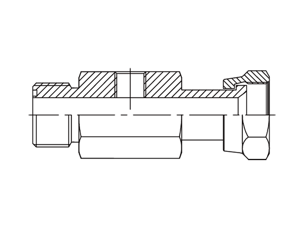A drawing of TP-DAOF51241-BPF hydraulic adaptor.