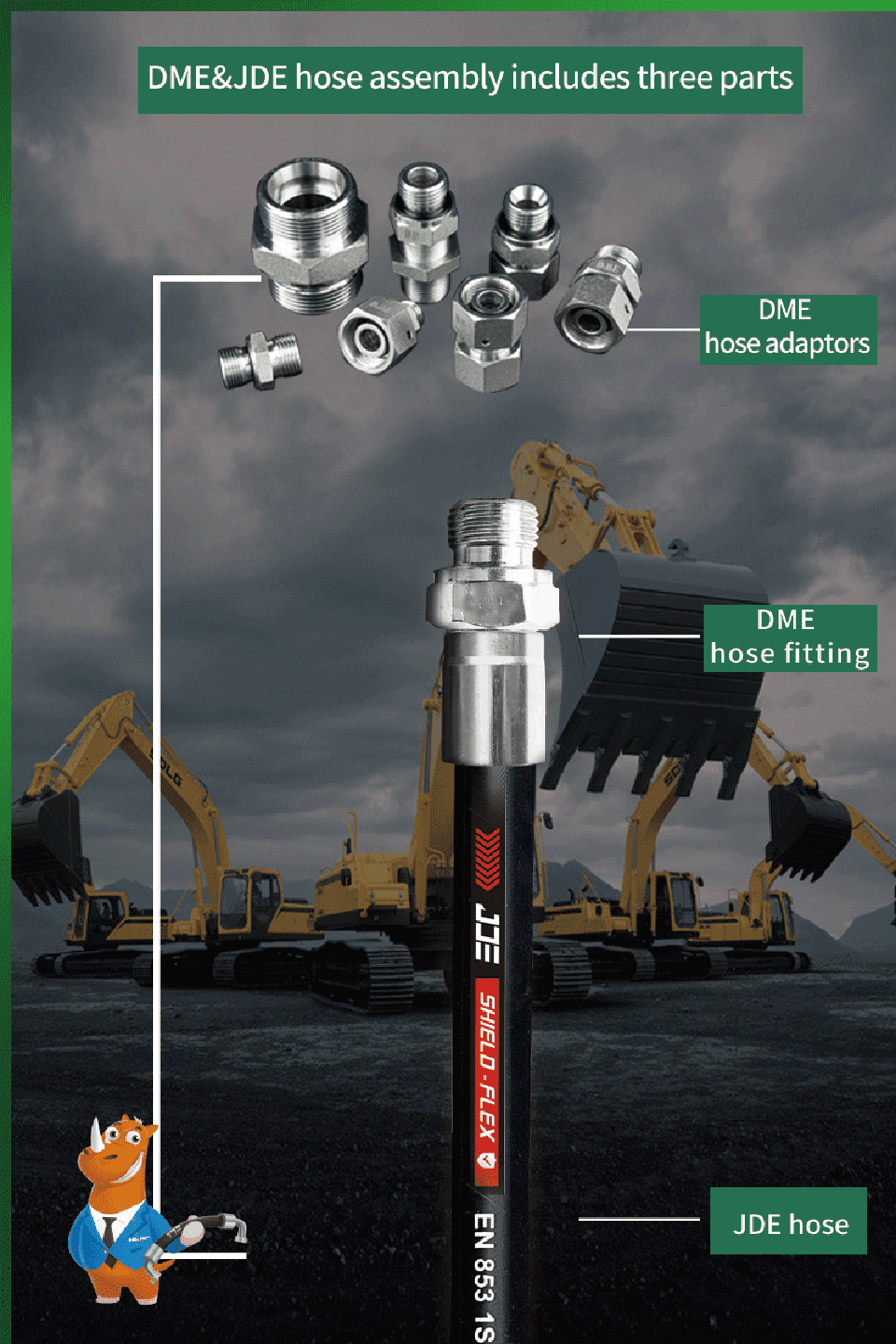 The detailed structure of DME&JDE hose assembly.