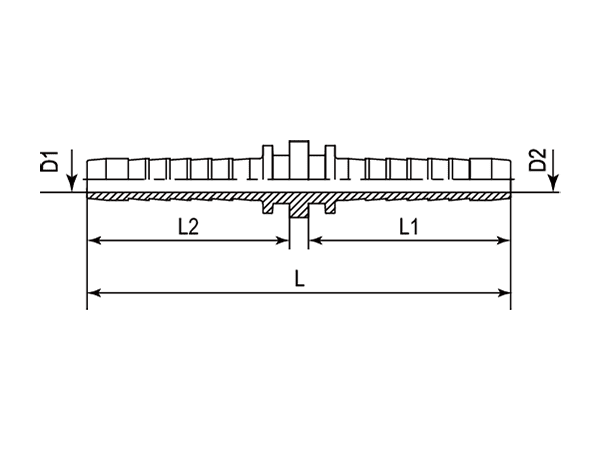 A drawing of DDC straight hose fitting insert connector.