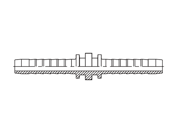 A drawing of DDC straight hose fitting insert connector.