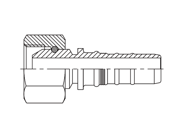 A drawing of DP1BPF-R13 interlock hose fitting.