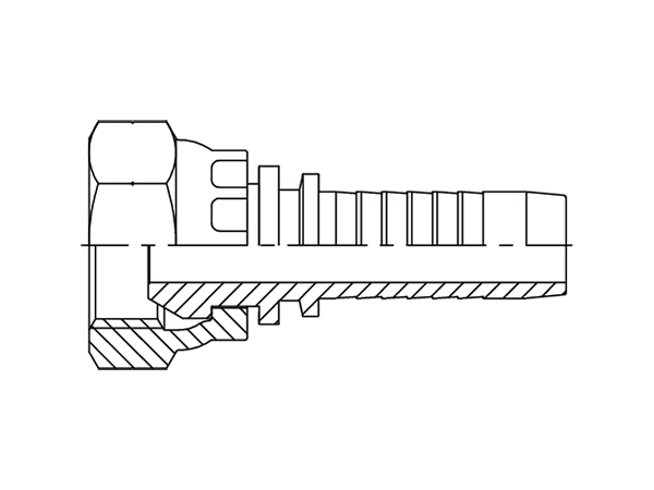 A drawing of DP1BPF straight hose fitting insert connector.