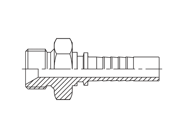 A drawing of DP1BPM straight hose fitting insert connector.